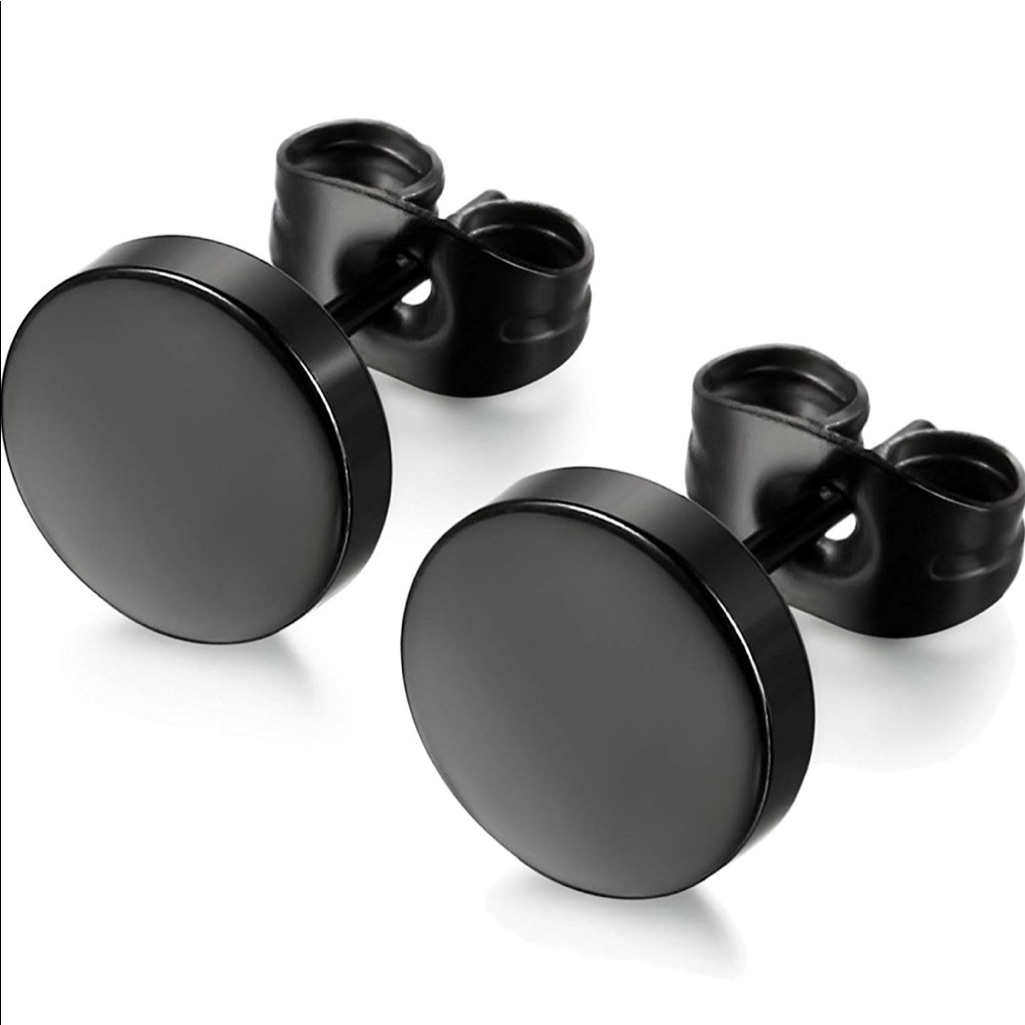 Black Stud Earrings Set